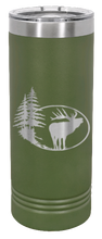 Load image into Gallery viewer, Elk and Trees Laser Engraved Skinny Tumbler (Etched)
