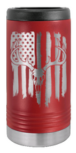 Load image into Gallery viewer, Deer Flag 2 Laser Engraved Slim Can Insulated Koosie
