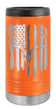 Load image into Gallery viewer, Deer Flag 2 Laser Engraved Slim Can Insulated Koosie
