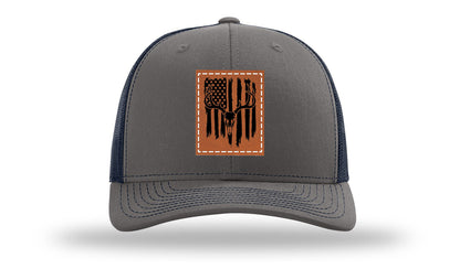 Deer Skull Flag Leather Patch Richardson 112 Hat