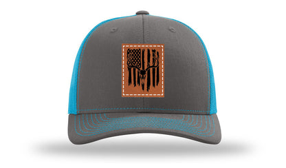 Deer Skull Flag Leather Patch Richardson 112 Hat
