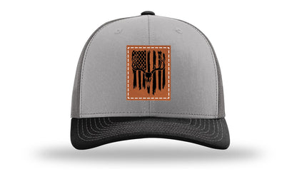 Deer Skull Flag Leather Patch Richardson 112 Hat