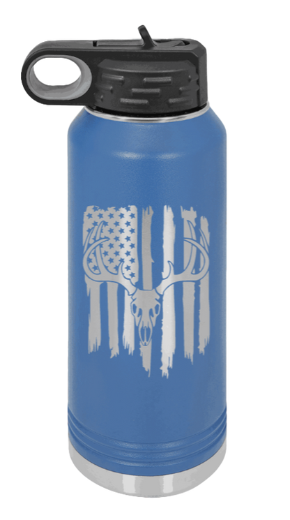 Deer Flag 2 - 32oz Water Bottle- Royal Blue
