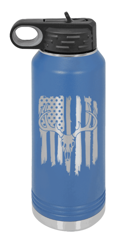 Deer Flag 2 - 32oz Water Bottle- Royal Blue