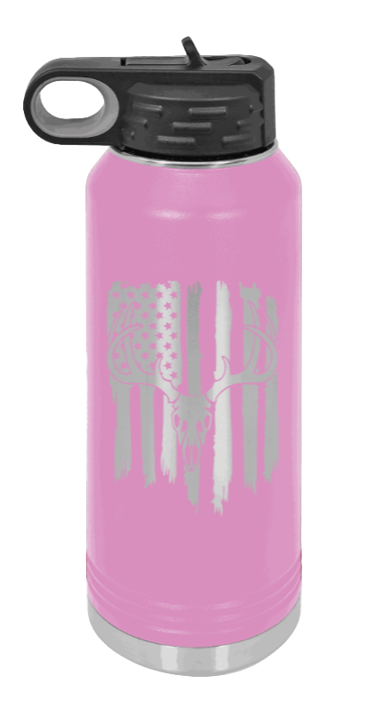 Deer Flag 2 - 32oz Water Bottle- Light Purple