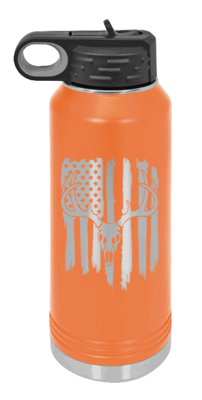 Deer Flag 2 - 32oz Water Bottle- Orange
