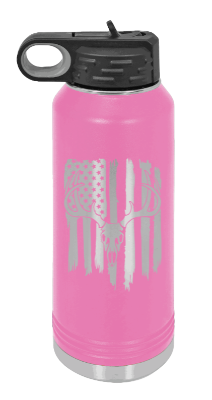 Deer Flag 2 - 32oz Water Bottle- Pink