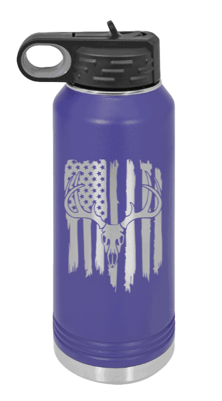 Deer Flag 2 - 32oz Water Bottle- Purple