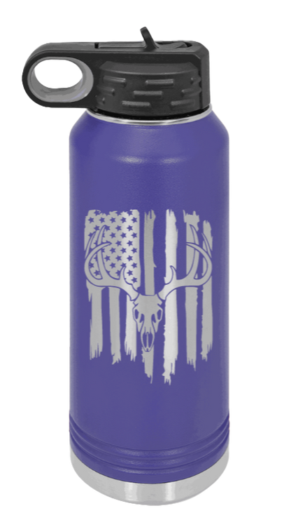 Deer Flag 2 - 32oz Water Bottle- Purple