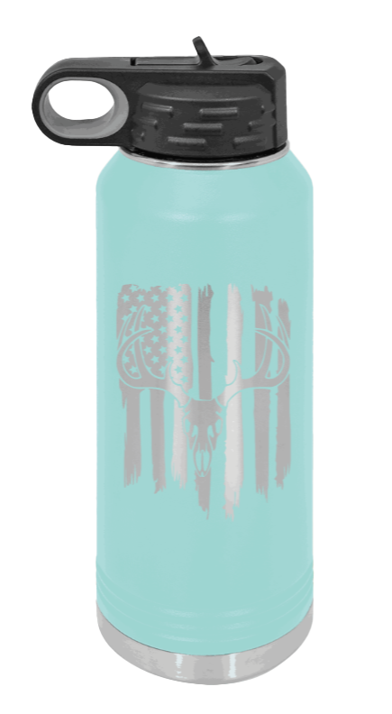 Deer Flag 2 - 32oz Water Bottle- Teal