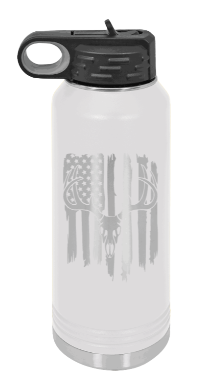 Deer Flag 2 - 32oz Water Bottle- White