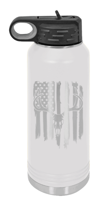 Deer Flag 2 - 32oz Water Bottle- White