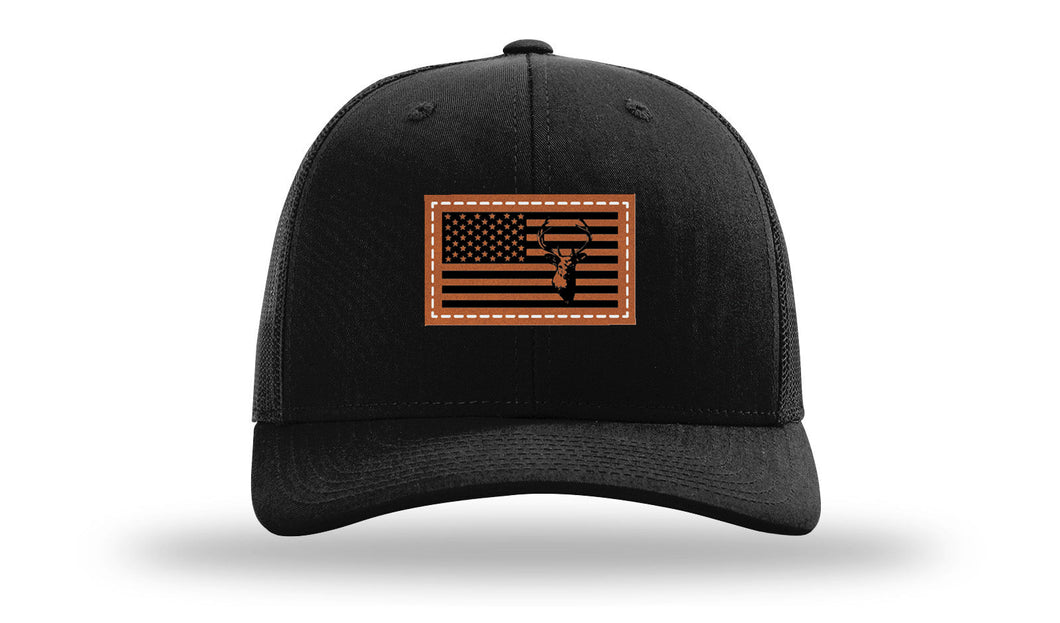 Deer Flag Leather Patch Richardson 112 Hat