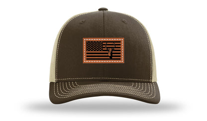 Deer Flag Leather Patch Richardson 112 Hat