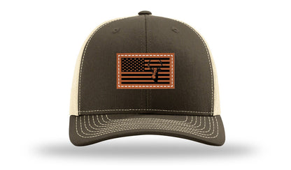 Deer Flag Leather Patch Richardson 112 Hat