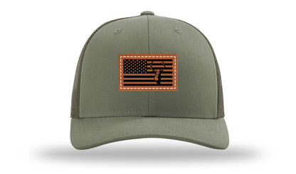 Deer Flag Leather Patch Richardson 112 Hat