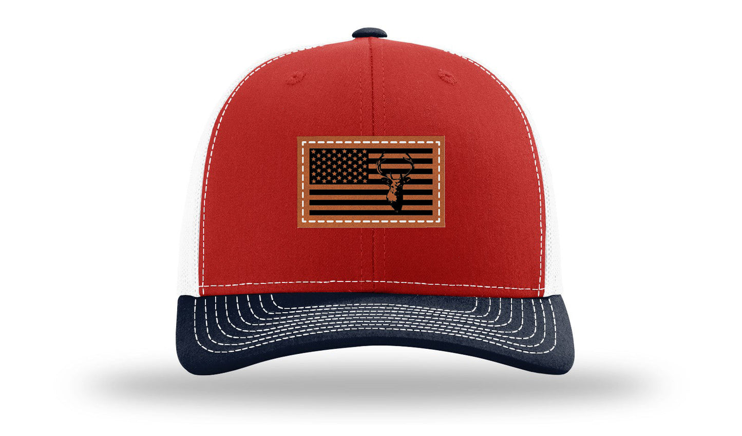 Deer Flag Leather Patch Richardson 112 Hat