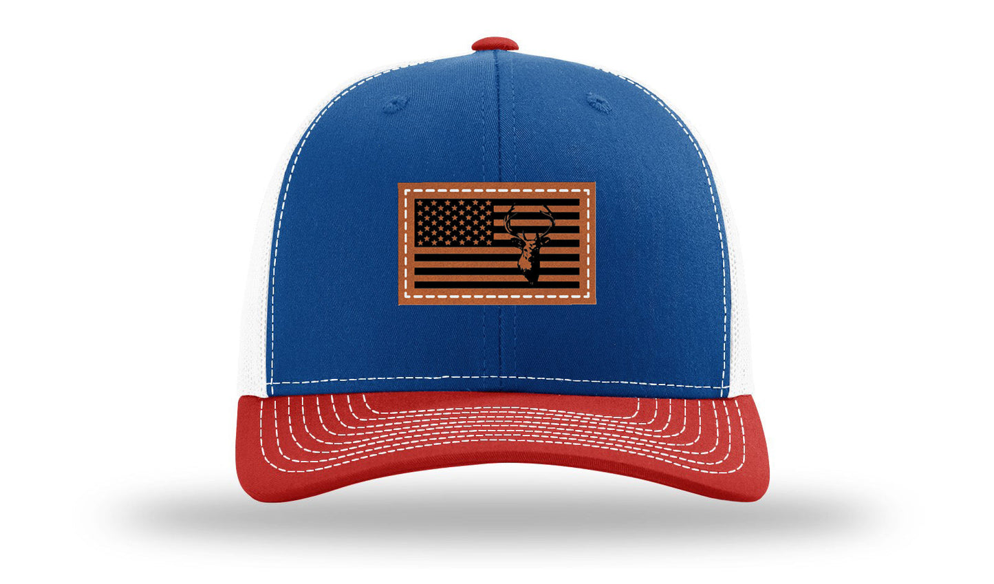 Deer Flag Leather Patch Richardson 112 Hat