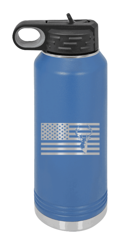 Deer Flag - 32oz Water Bottle- Royal Blue
