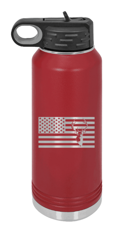 Deer Flag - 32oz Water Bottle- Maroon