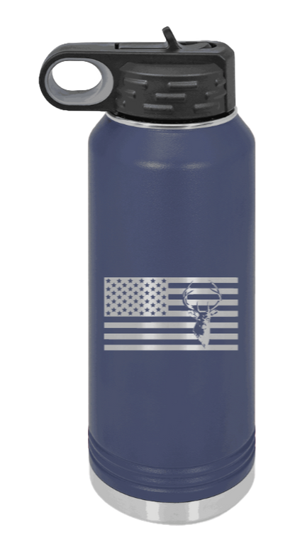 Deer Flag - 32oz Water Bottle- Navy