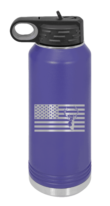 Deer Flag - 32oz Water Bottle- Purple
