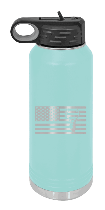 Deer Flag - 32oz Water Bottle- Teal