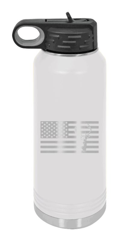 Deer Flag - 32oz Water Bottle- White