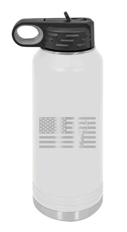 Deer Flag - 32oz Water Bottle- White