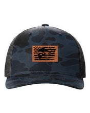 Load image into Gallery viewer, Bass Flag 2 Leather Patch Richardson 112 Duck Camo Hat
