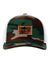 Load image into Gallery viewer, Bass Flag 2 Leather Patch Richardson 112 Duck Camo Hat
