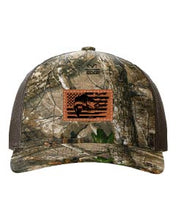 Load image into Gallery viewer, Bass Flag 2 Leather Patch Richardson 112 Duck Camo Hat
