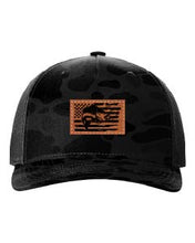 Load image into Gallery viewer, Bass Flag 2 Leather Patch Richardson 112 Duck Camo Hat
