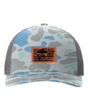 Load image into Gallery viewer, Bass Flag 2 Leather Patch Richardson 112 Duck Camo Hat
