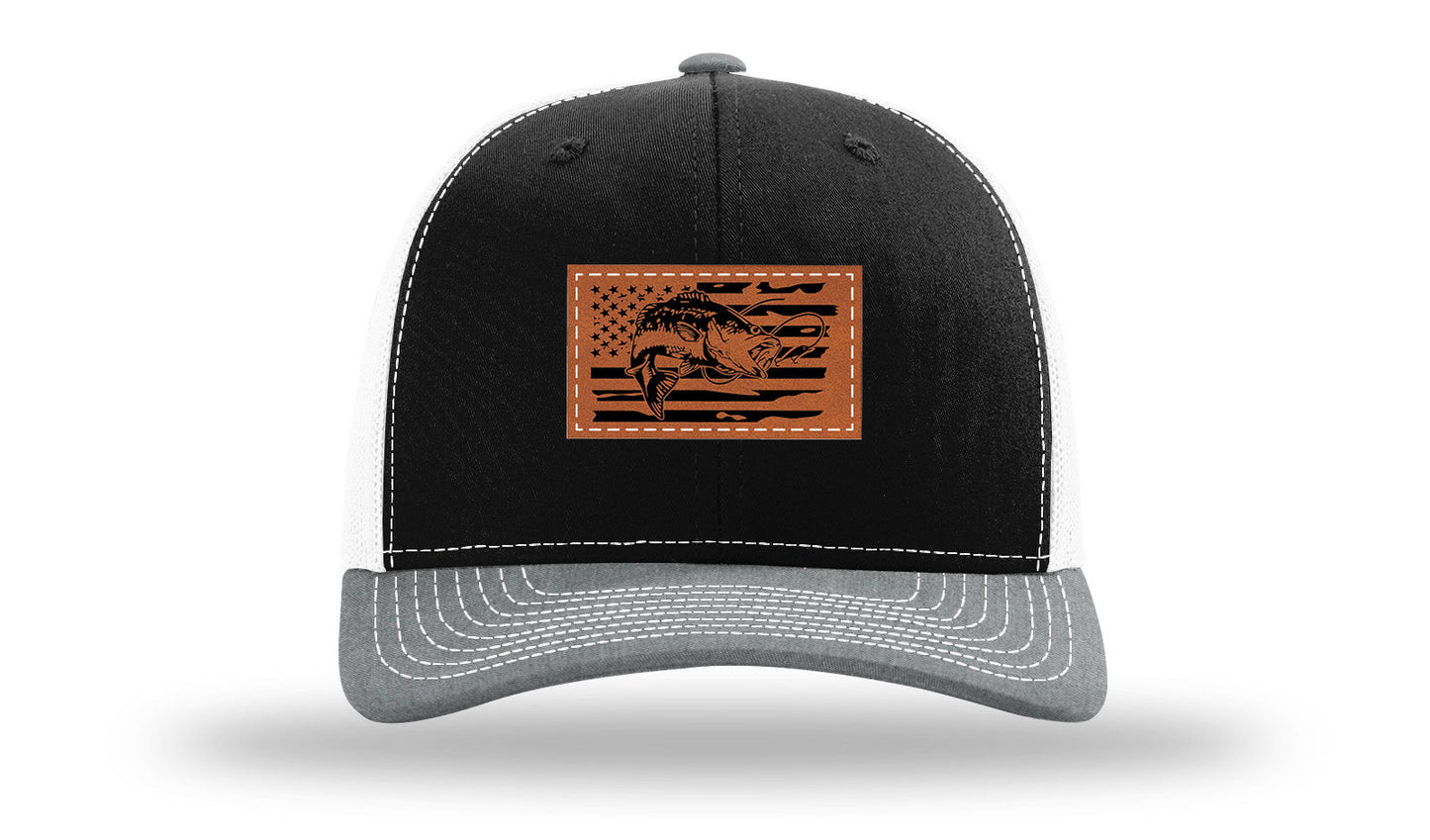 Bass Flag 2 Leather Patch Richardson 112 Hat