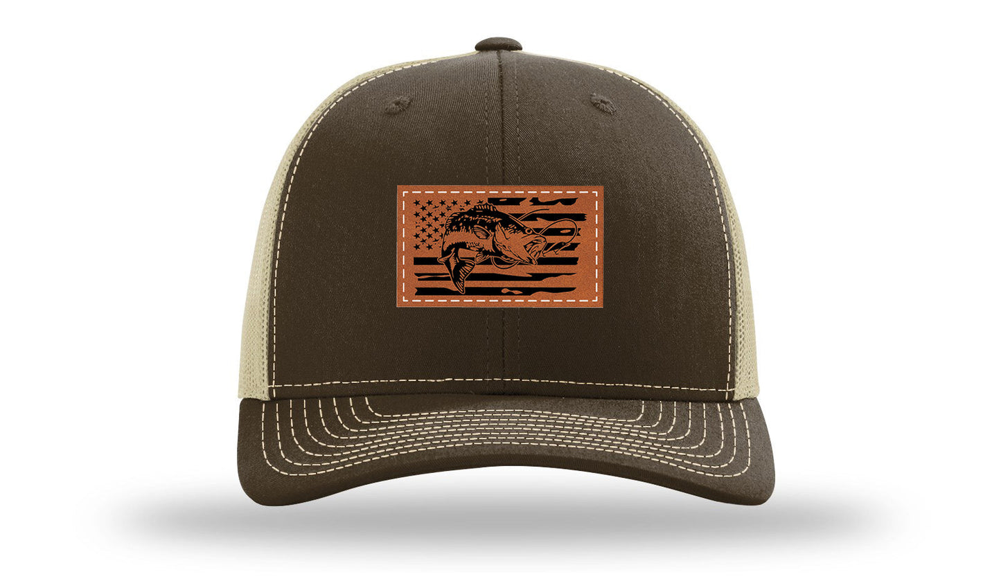 Bass Flag 2 Leather Patch Richardson 112 Hat
