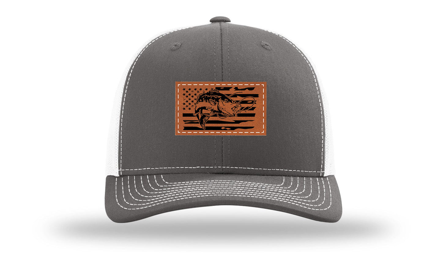 Bass Flag 2 Leather Patch Richardson 112 Hat