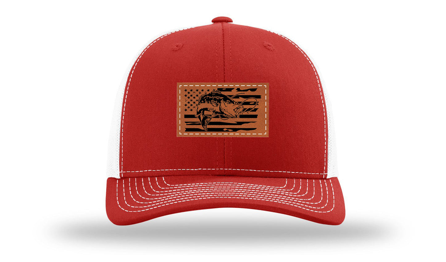Bass Flag 2 Leather Patch Richardson 112 Hat