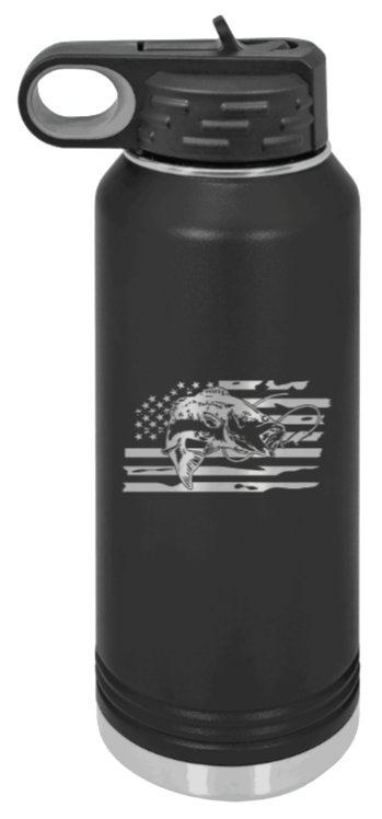 Bass Flag - 32oz Water Bottle- Black