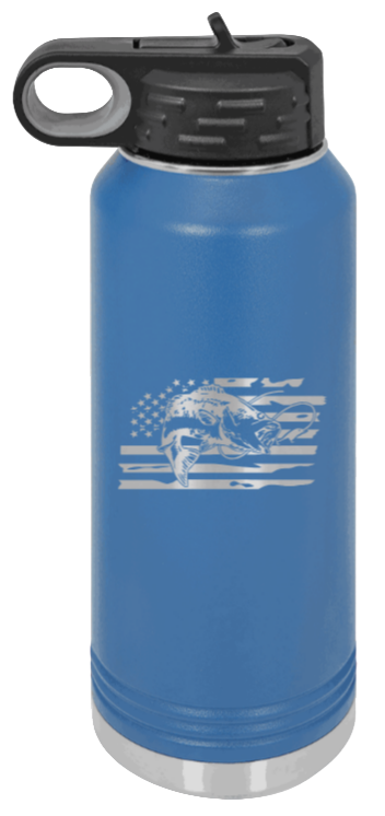 Bass Flag - 32oz Water Bottle- Royal Blue