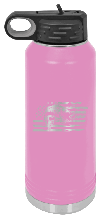 Bass Flag - 32oz Water Bottle- Light Purple
