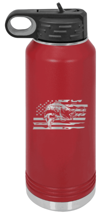Bass Flag - 32oz Water Bottle- Maroon