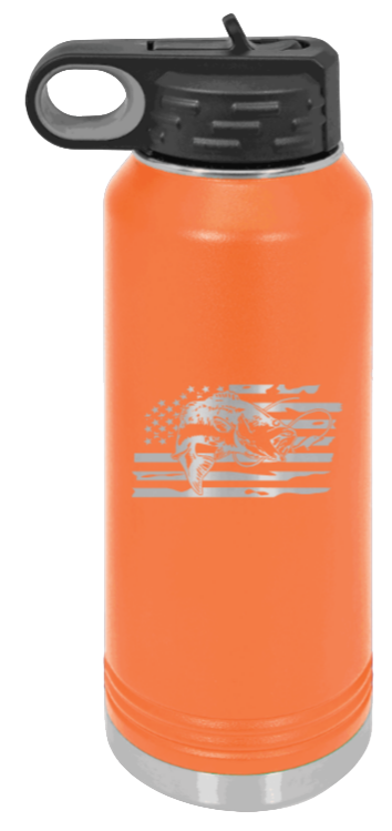 Bass Flag - 32oz Water Bottle- Orange