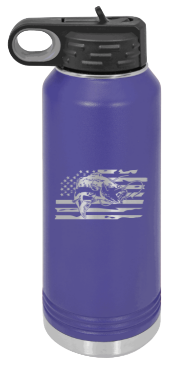 Bass Flag - 32oz Water Bottle- Purple