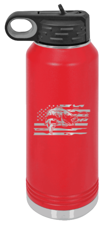 Bass Flag - 32oz Water Bottle- Red