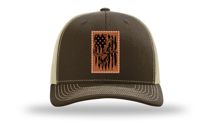 Duck Flag Leather Patch Richardson 112 Hat-Brown / Khaki