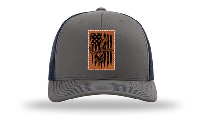 Duck Flag Leather Patch Richardson 112 Hat-Charcoal / Navy