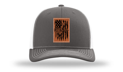 Duck Flag Leather Patch Richardson 112 Hat-Charcoal / White