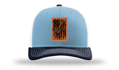 Duck Flag Leather Patch Richardson 112 Hat-Columbia Blue / White / Navy