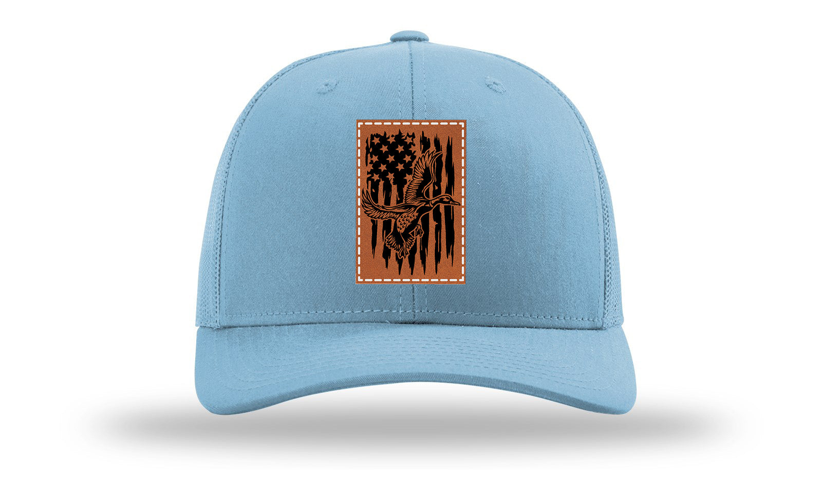Duck Flag Leather Patch Richardson 112 Hat-Columbia Blue